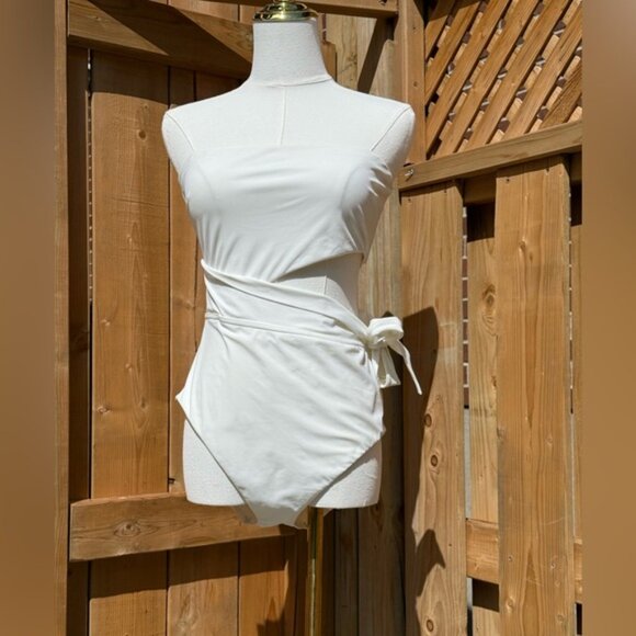 🆕 ZIMMERMANN 🧿 NWOT Separates Sculpt Scarf Tie One Piece, White - Sz 3 US8/10 - Picture 10 of 16